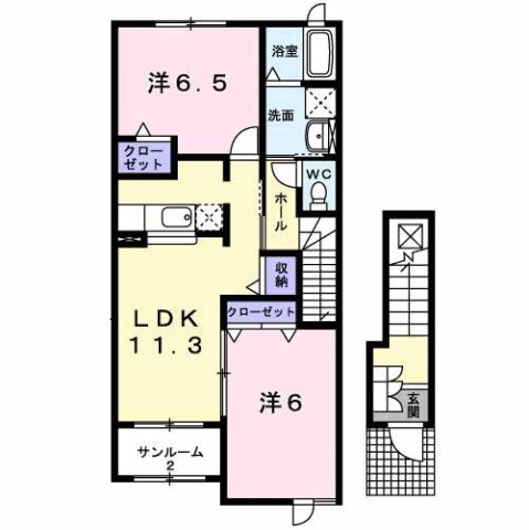 ソフテイル　Ａの間取り