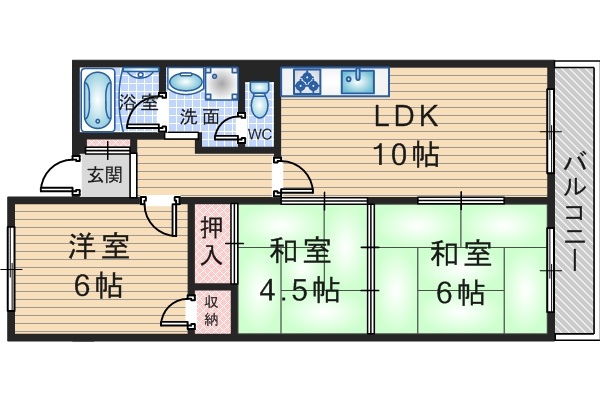 グランドール中桜塚の間取り