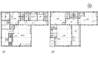 【間取り】 | 廿日市市佐方2丁目【山陽女学園前】（全2区画）No2 | 16帖のLDKに加え、独立したランドリールームやファミリークローゼットを備えた4LDKの間取り。2階には全居室収納があり、主寝室にはWICも配置されています。