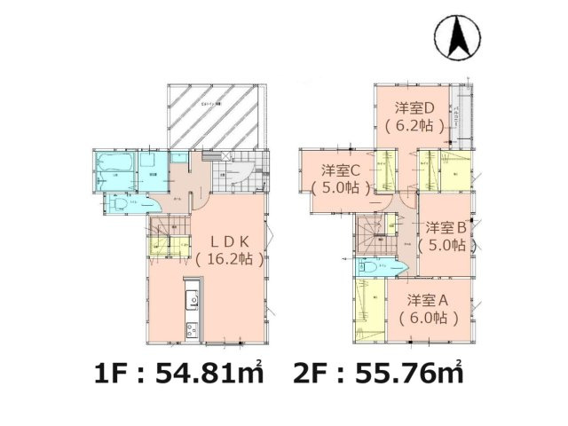 福岡市南区老司1丁目第9-1棟（1号棟）の間取り|全居室収納付きで便利です。