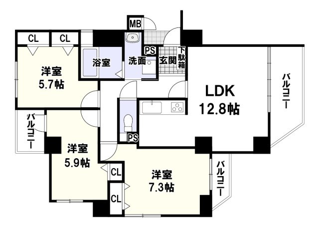 リラコート伊丹の間取り