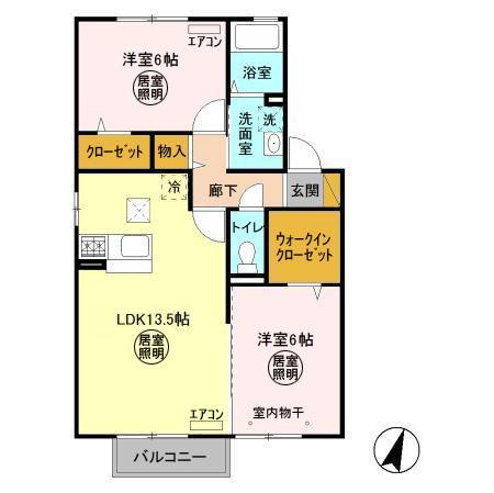 ランセ今谷Ｄの間取り