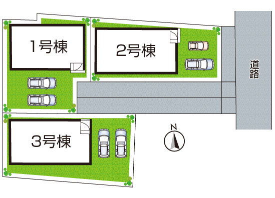 即日案内可能■宇治市宇治妙楽　第25-1期　新築一戸建ての区画図|全３区画