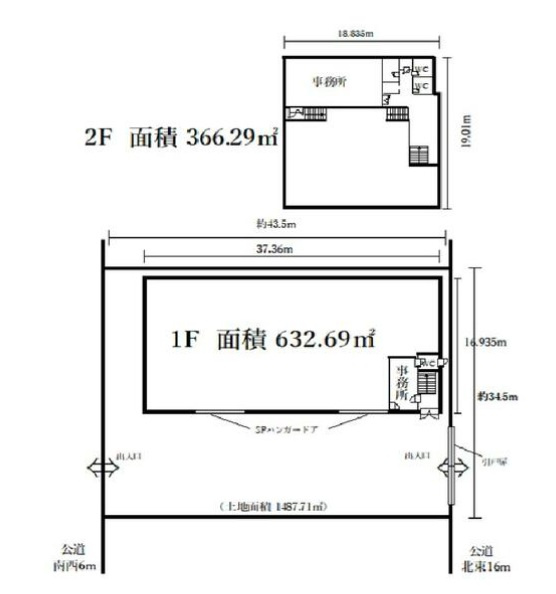 足立区入谷５丁目の倉庫の間取り