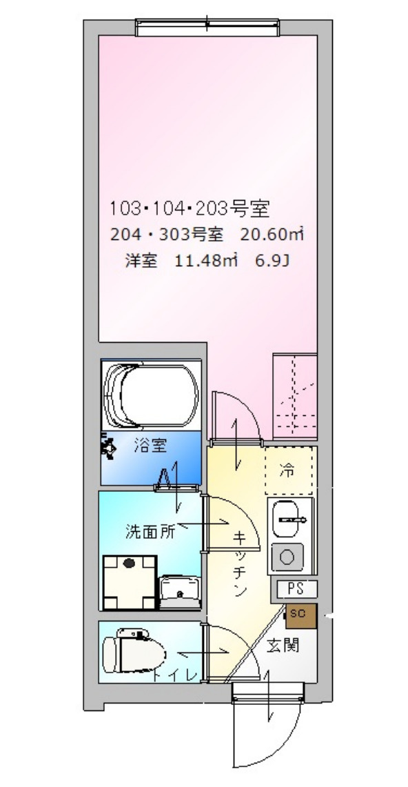 ソレジアート十条の間取り