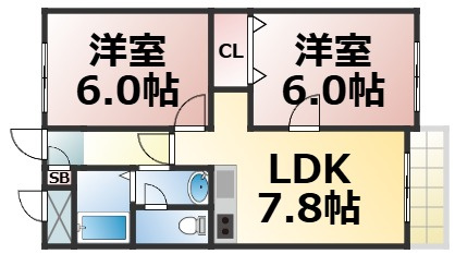 【間取り】 | サンポートハイム舎利寺　仲介手数料無料