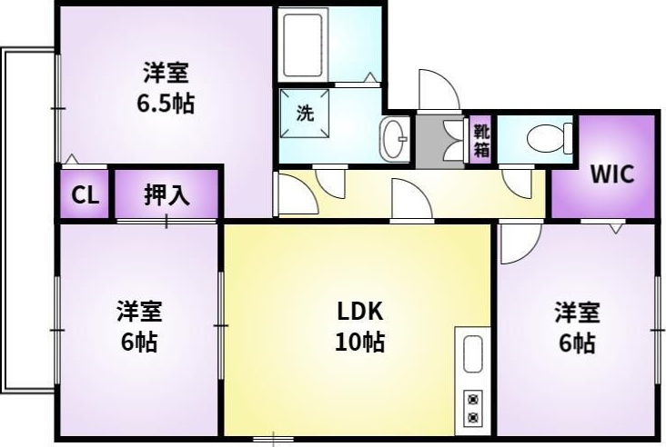 サニーヒル西町の間取り|使い勝手の良い間取りです♪