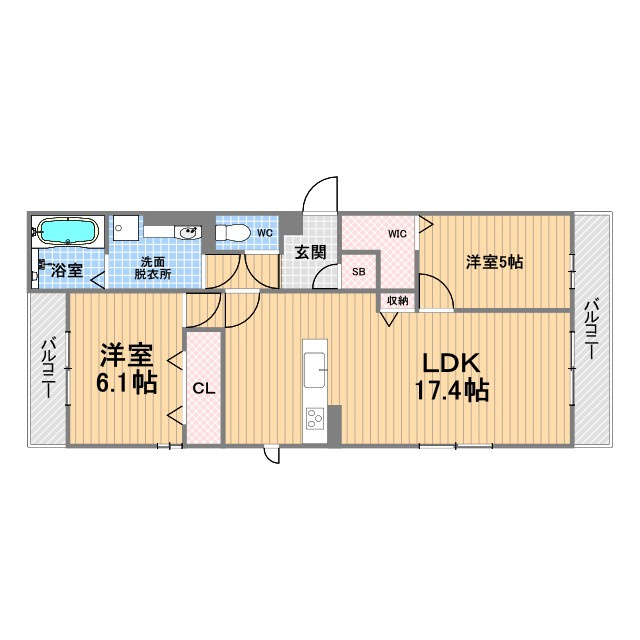 百花園EASTの間取り