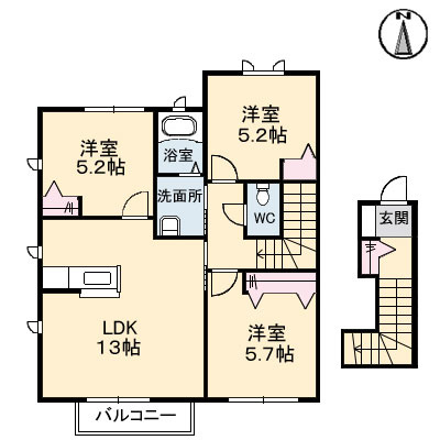 エール東原 B棟 の間取り