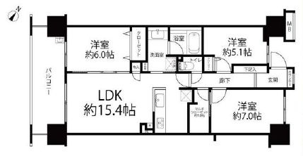 スターコート豊洲の間取り|最上階（18F）南西向きにつきまして日当たり・通風・眺望良好。新規リノベーションマンション。安心のアフターサービス保証付きですのでご購入後も安心して暮らせます。