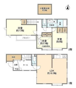 祖師谷2丁目貸家の間取り