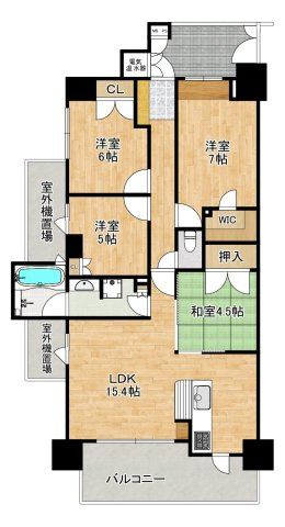 ライオンズマンション沢之町ガーデンタワーの間取り|南西角部屋！日当り・通風良好です♪陽光たっぷり降りそそぐ明るいお住まいです。どのお部屋も、採光良好な風通しの良い快適な空間となっております！ぜひ現地でお確かめください♪