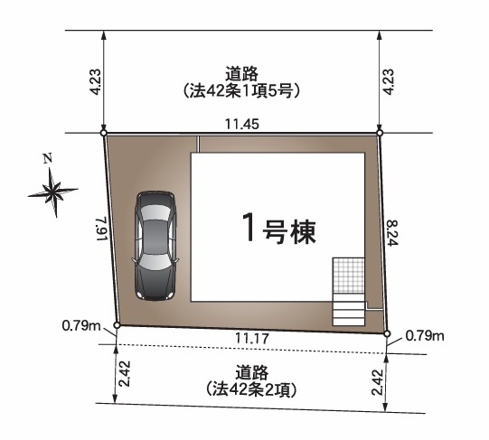 高知市赤石町 第1　新築戸建ての土地図