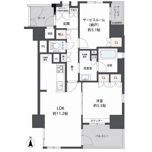 アデレイド新福島の間取り