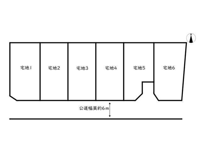【区画図】 | 姫路市北原開発団地／全6区画