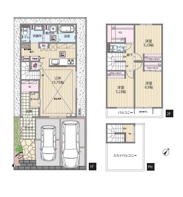 上尾市中妻　３期　新築一戸建て　A