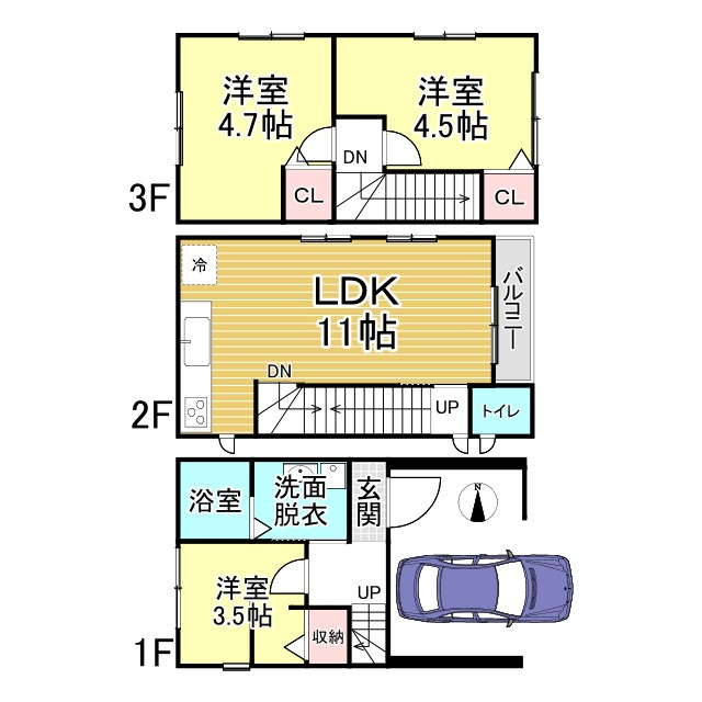 田中南西浦町 新築戸建の間取り