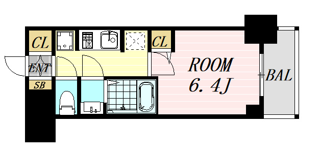 S-RESIDENCE江坂　仲介手数料無料の間取り