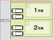 橿原市新口町　第02期　全2棟の区画図