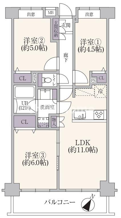 ワコーレ堀切菖蒲園2の間取り|南東向きにつきまして日当たり・通風良好。新規リノベーション施工が完了いたしましたのでいつでも内覧が可能です。安心のアフターサービス保証付きですのでご購入後も安心して暮らせます。
