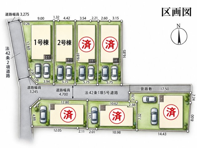 ■寝屋川市木屋町　第7期　新築一戸建ての区画図|全2区画