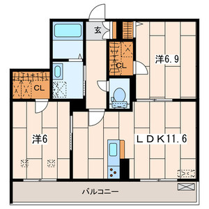 ミュール ブラン Ⅱの間取り|間取りです。