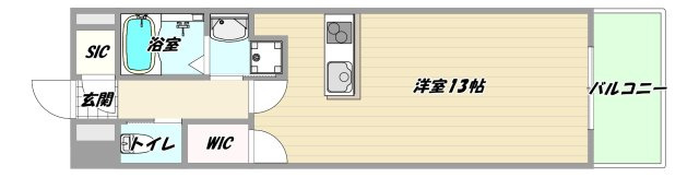 大阪市東淀川区東中島３丁目の賃貸マンションの間取り