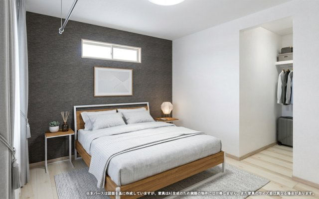 【完成予想図】 | 【主寝室　イメージパース】
※画像は設計図面を基に作成したイメージです。