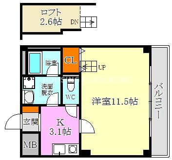 ルームズ学園北町の間取り