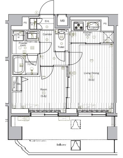 プレミアムキューブG北新宿の間取り