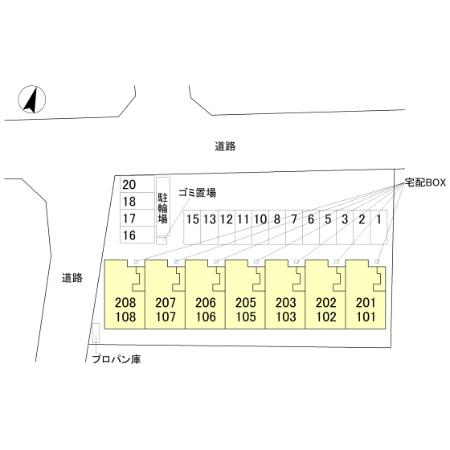 プラウディア滝野の区画図