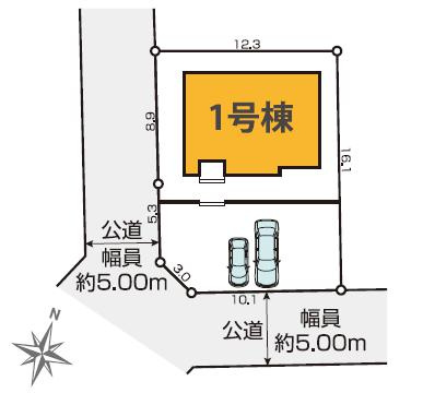 ひたちなか市中根1期　新築戸建の区画図