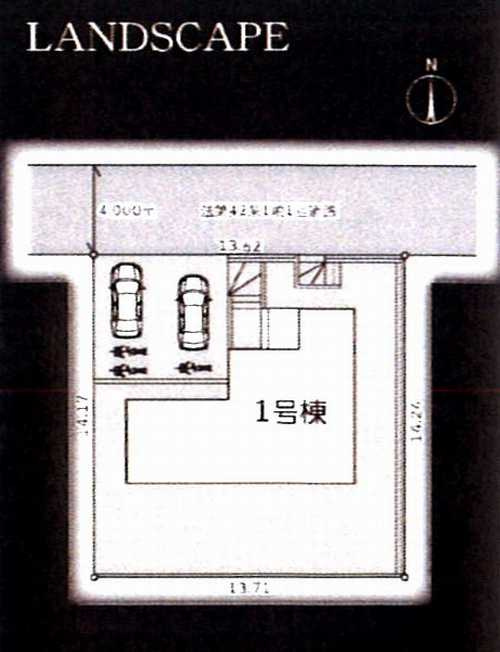 綾瀬市落合南9丁目第2　新築戸建全1棟　1号棟の区画図
