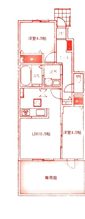 藤沢市辻堂元町４丁目のテラスの間取り