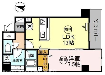 神戸海岸通　萬利Residenceの間取り