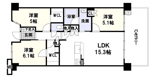 ルネ西宮甲子園の間取り
