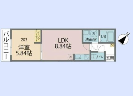 カインドネス上福岡Northの間取り