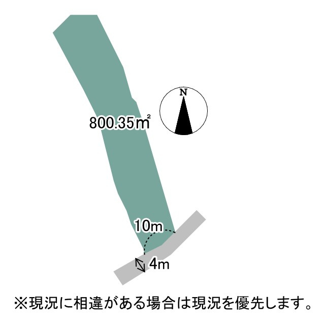 売土地　三島市谷田の土地図|約800㎡（約242坪）のゆとりある土地です。