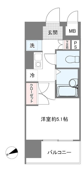 【間取り】 | 新品家具付きマンション西五反田14(KaGood東京)