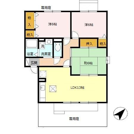 セジュール河原Aの間取り
