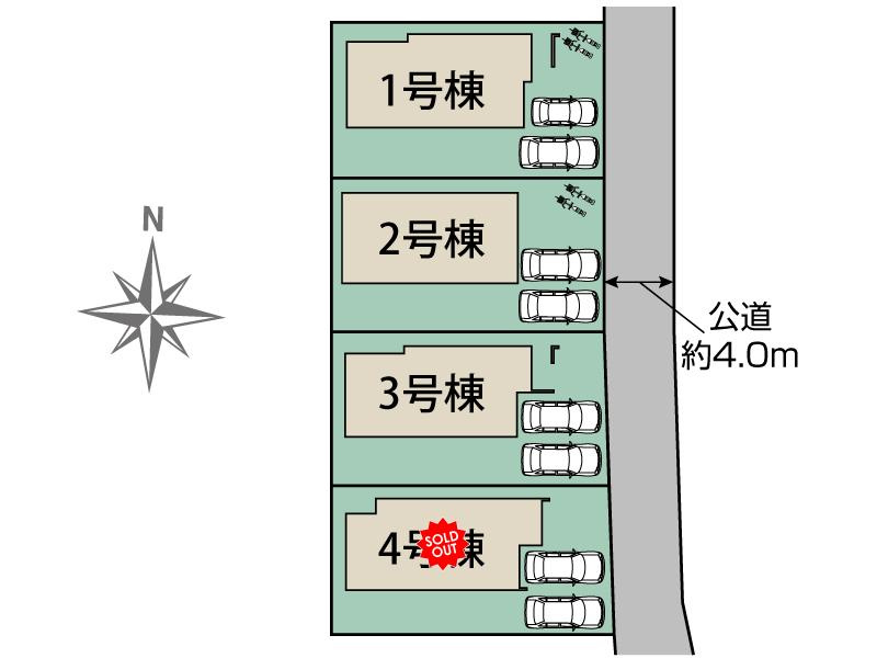 熊本市南区御幸笛田３丁目の新築一戸建の区画図|3号棟