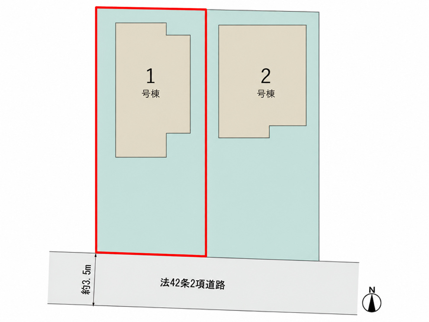 宇都宮市鶴田町第24　1号棟の区画図