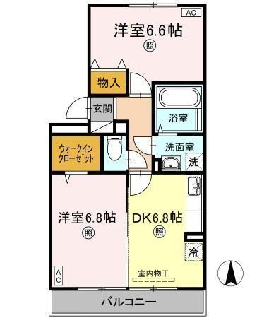 リビングタウン北川添 A棟の間取り