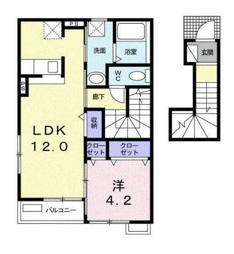 江戸川区江戸川３丁目のアパートの間取り