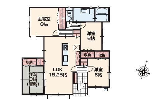鹿嶋市平井東3丁目26-P1　新築戸建の間取り