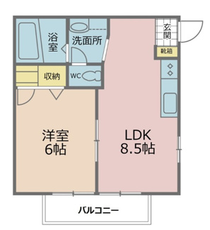 【間取り】 | パームコテージB棟 | 間取りです。