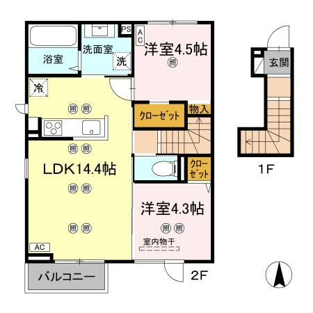 【間取り】 | Vento Lien　B棟