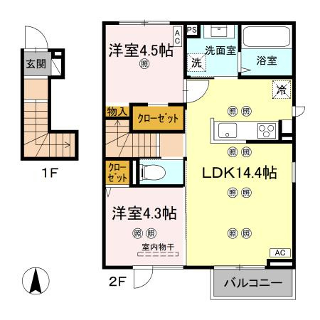 【間取り】 | Vento Lien　B棟