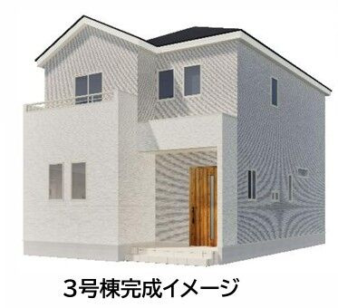 熊本市中央区島崎1丁目1期　3号棟の外観パース|シックな色合いを基調としたシンプルさに際立つデザイン性の外観です