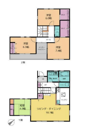 【間取り】 | 北本市中丸5丁目　中古戸建